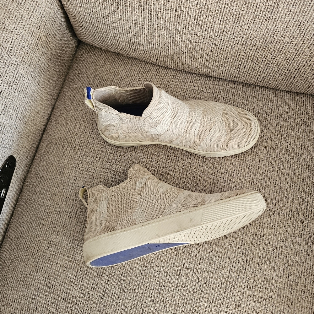 Rothy's Chelsea Boots High Top Sneakers in Sand Camo - Picture 2 of 8